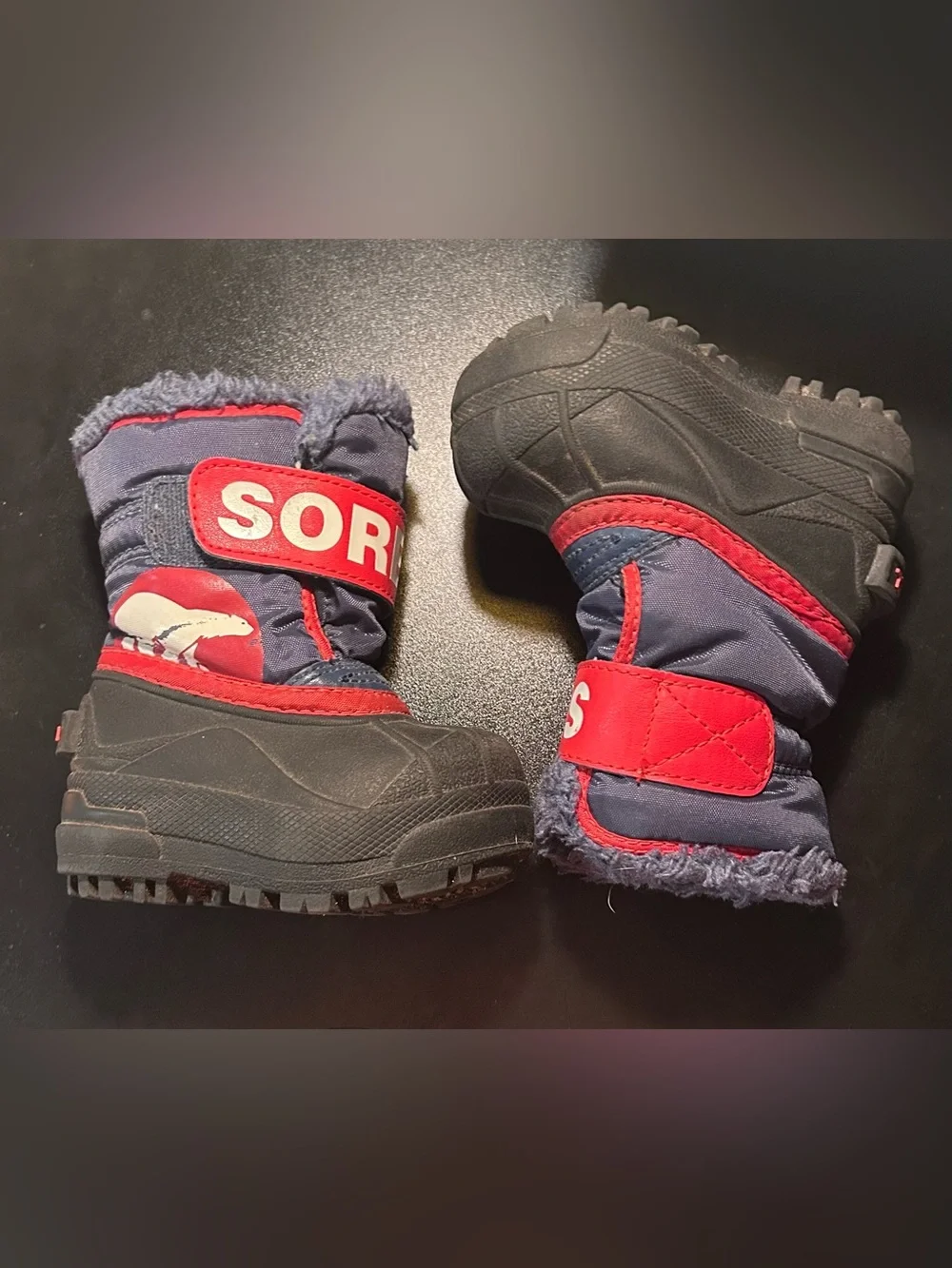 Sorel Navy and Red Kids' Winter Snow Boots - Toddler Size 4